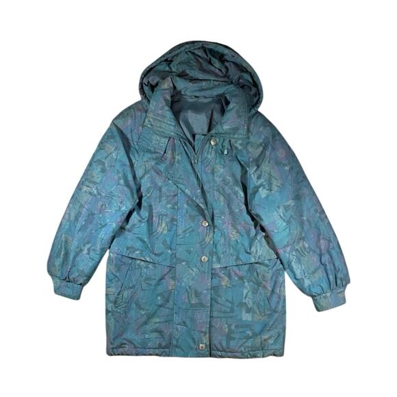 Vintage 80s Dannimac Abstract Puffer Jacket - L - Picture 2 of 5